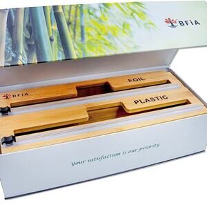 BFIA Foil and Plastic Wrap Organizer – 2 in 1 Dispenser